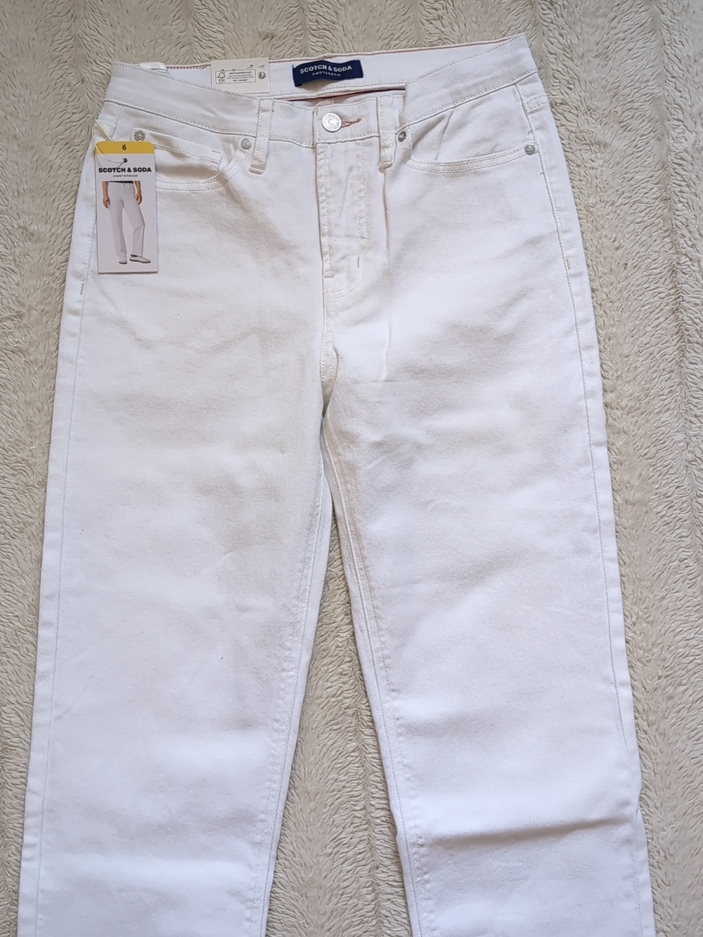 Scotch & Soda NWT High Rise Slim Jeans Women's 6 White